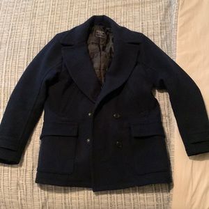 Men’s Abercrombie Navy Blue Pea Coat Size Small